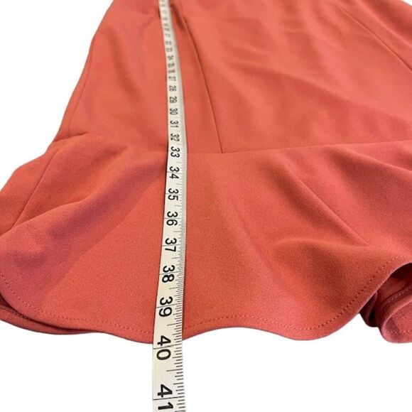 Paper Crown Rose Maternity Sheath Dress Back Zip Ruffle Hem Size Medium - Picture 14 of 15